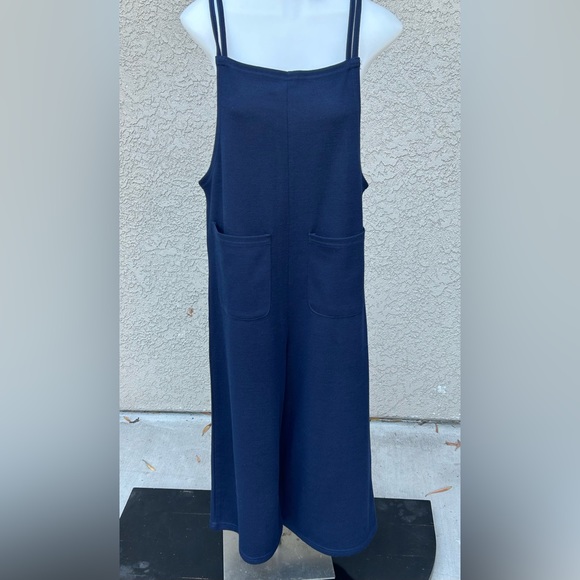Mod Ref Navy Knit Jumpsuit Wide Leg Crop sz PS   = SO CUTE! - Picture 2 of 7